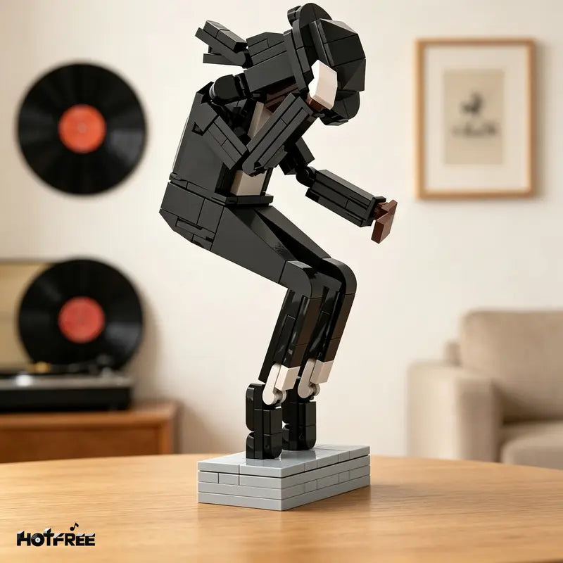 Building Block Assembly Toy, Classic Dance Pose Figure, Retro Pop Legend Tribute Collectible Model, Pop Music Stage Icon Building Kit, Fan Keepsake Gift for Adults Boys Girls