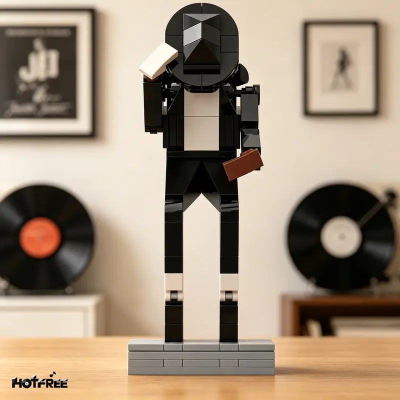 Building Block Assembly Toy, Classic Dance Pose Figure, Retro Pop Legend Tribute Collectible Model, Pop Music Stage Icon Building Kit, Fan Keepsake Gift for Adults Boys Girls