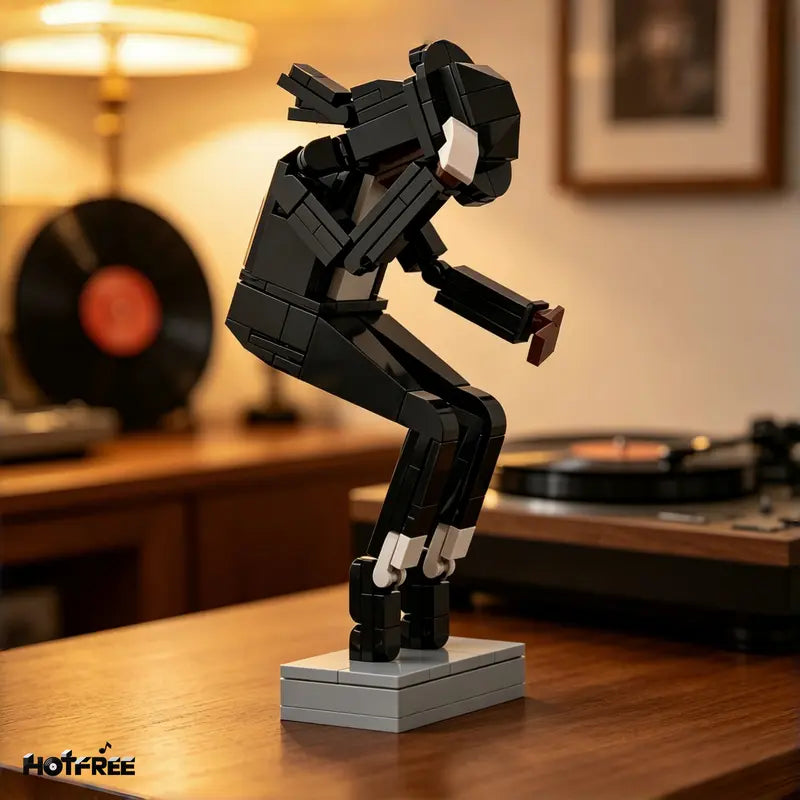 Building Block Assembly Toy, Classic Dance Pose Figure, Retro Pop Legend Tribute Collectible Model, Pop Music Stage Icon Building Kit, Fan Keepsake Gift for Adults Boys Girls