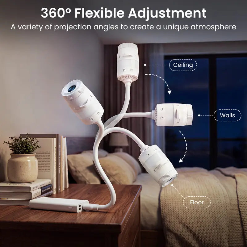 2-In-1 Afootry Projector Night Light, USB Star Projector with Adjustable Brightness, 360° Rotating Ceiling and Wall Projection Lamp, Room Decor Gift for Birthday, Holiday, Party and Bedroom(4/13Slides)