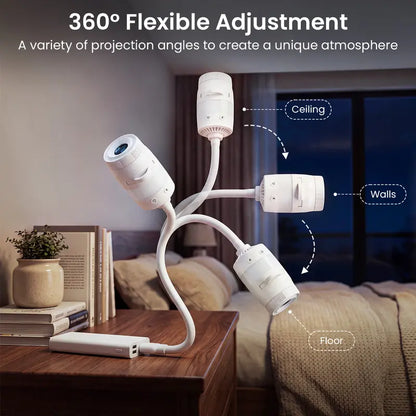 2-In-1 Afootry Projector Night Light, USB Star Projector with Adjustable Brightness, 360° Rotating Ceiling and Wall Projection Lamp, Room Decor Gift for Birthday, Holiday, Party and Bedroom(4/13Slides)