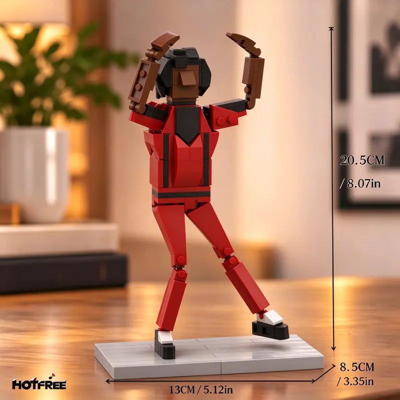 Building Block Assembly Toy, Classic Dance Pose Figure, Retro Pop Legend Tribute Collectible Model, Pop Music Stage Icon Building Kit, Fan Keepsake Gift for Adults Boys Girls
