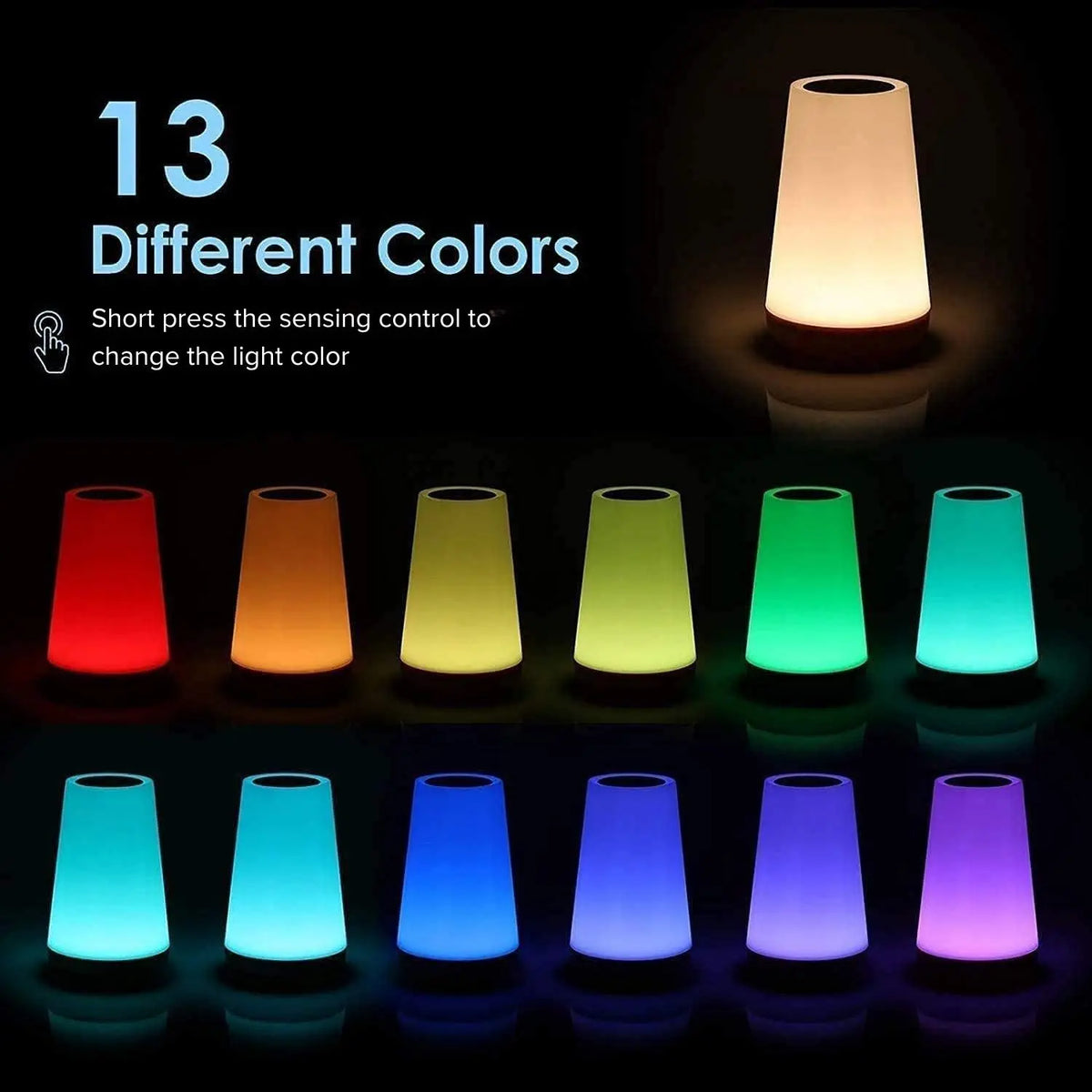 Wood Grain Style Touch Bedside Night Lamp, USB Rechargeable Night Light with Remote & Timer, Dimmable Night Light for Bedroom, Living Room, Party & Camping, Lighting Modes Adjustable