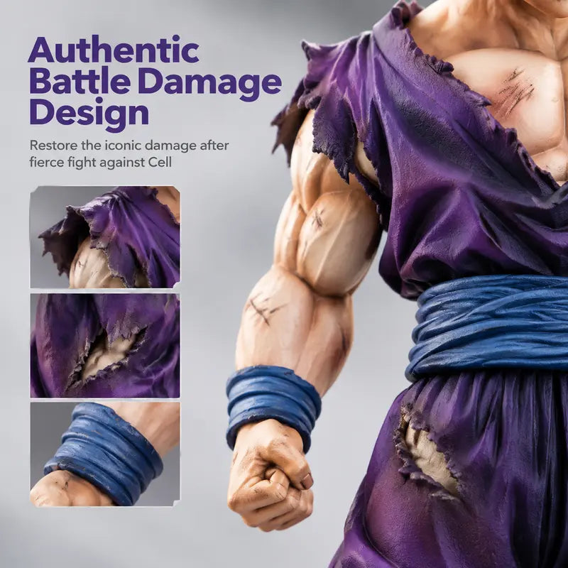 Anime Figure PVC Blonde Youth Warrior Collectible Statue, Lightning Effect Battle Diorama with Rock Base, Desktop Display Ornament, Halloween Christmas Holiday Gift for Anime Collectors & Hobbyists Sohochic Giftideas