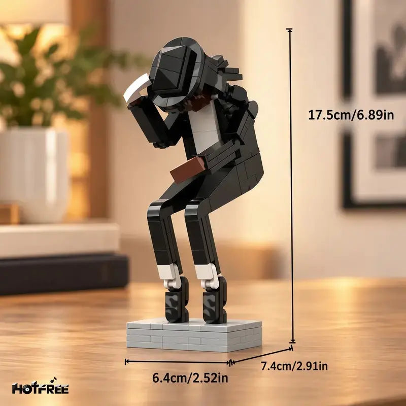 Building Block Assembly Toy, Classic Dance Pose Figure, Retro Pop Legend Tribute Collectible Model, Pop Music Stage Icon Building Kit, Fan Keepsake Gift for Adults Boys Girls