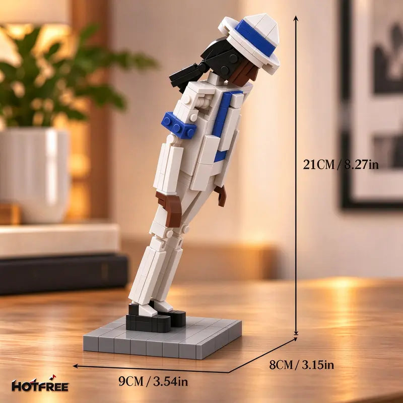 Building Block Assembly Toy, Classic Dance Pose Figure, Retro Pop Legend Tribute Collectible Model, Pop Music Stage Icon Building Kit, Fan Keepsake Gift for Adults Boys Girls
